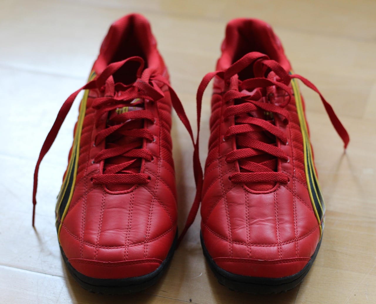 Boots cleaned and dried every week. Some players have worn the same pair for three seasons.